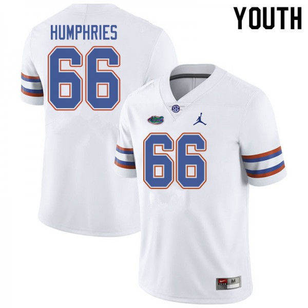 Jordan Brand Youth #66 Jaelin Humphries Florida Gators College Football Jersey White